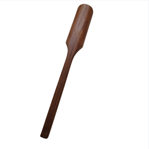 Vintage MCM Teak/Monkey Pod? Wood Oar Rectangle Salad Serving Spatula Spoon Fall - Picture 6 of 6